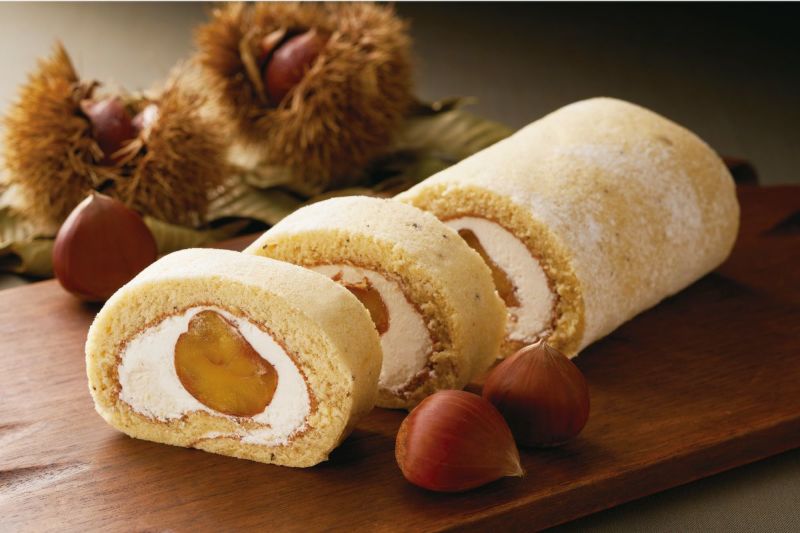 和栗と和紅茶のロールケーキ 