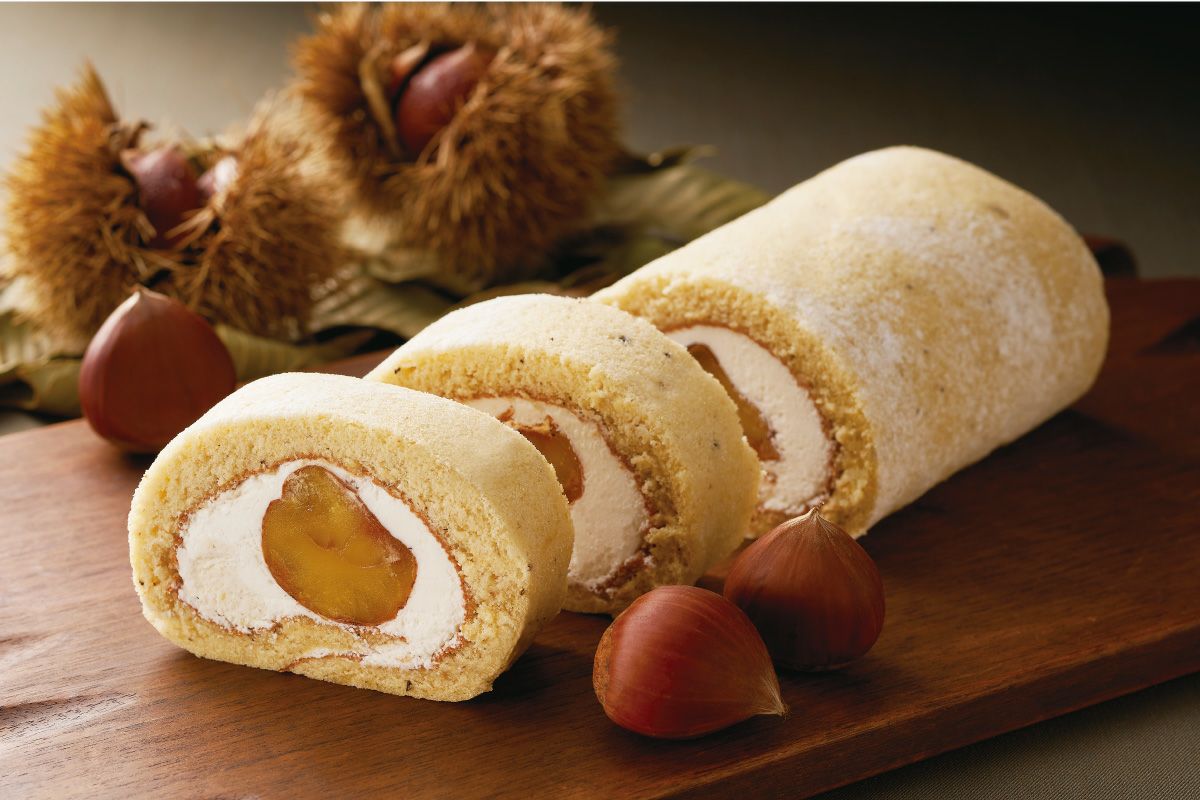 和栗と和紅茶のロールケーキ 