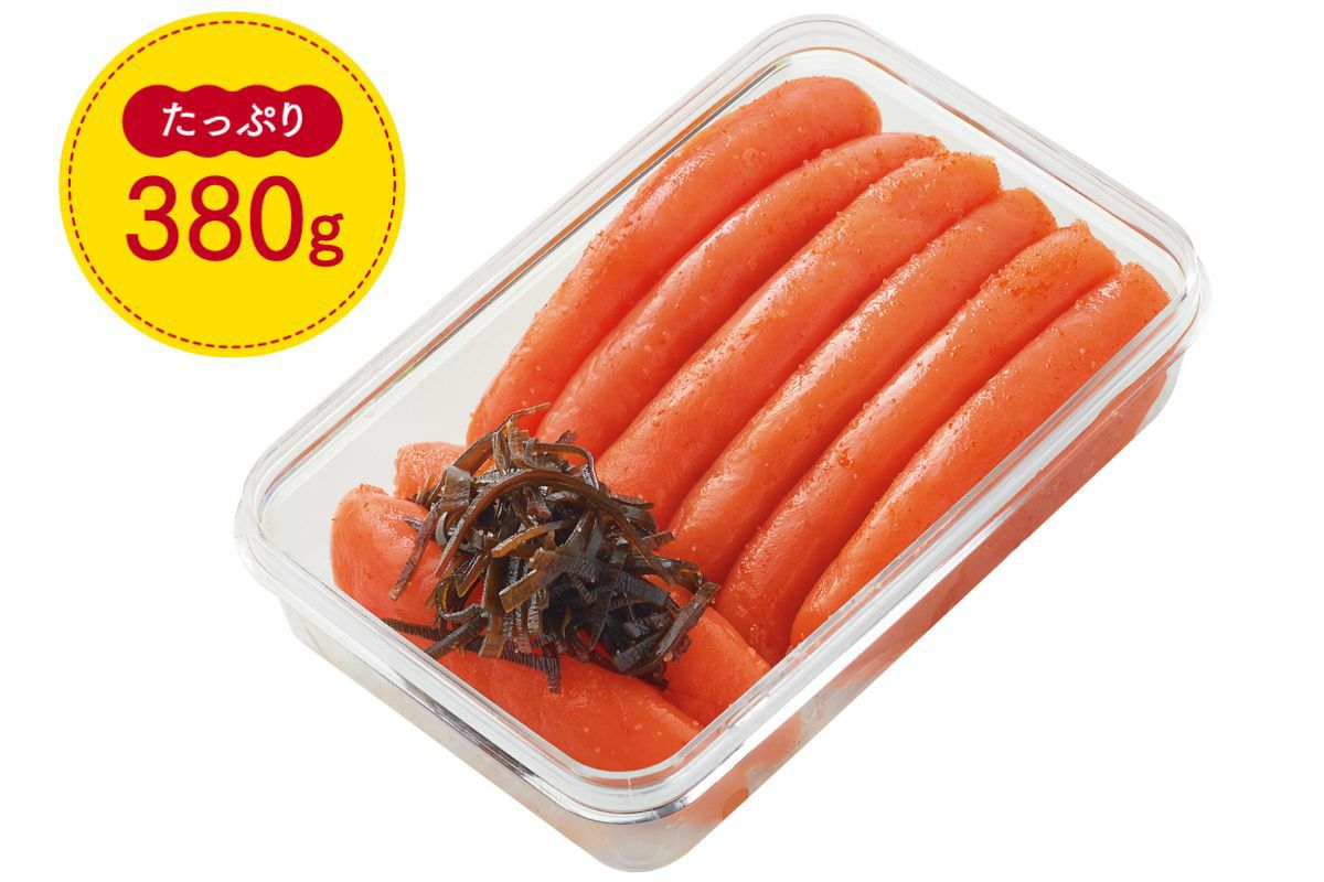 家庭用ふぞろい昆布漬け明太子 380g